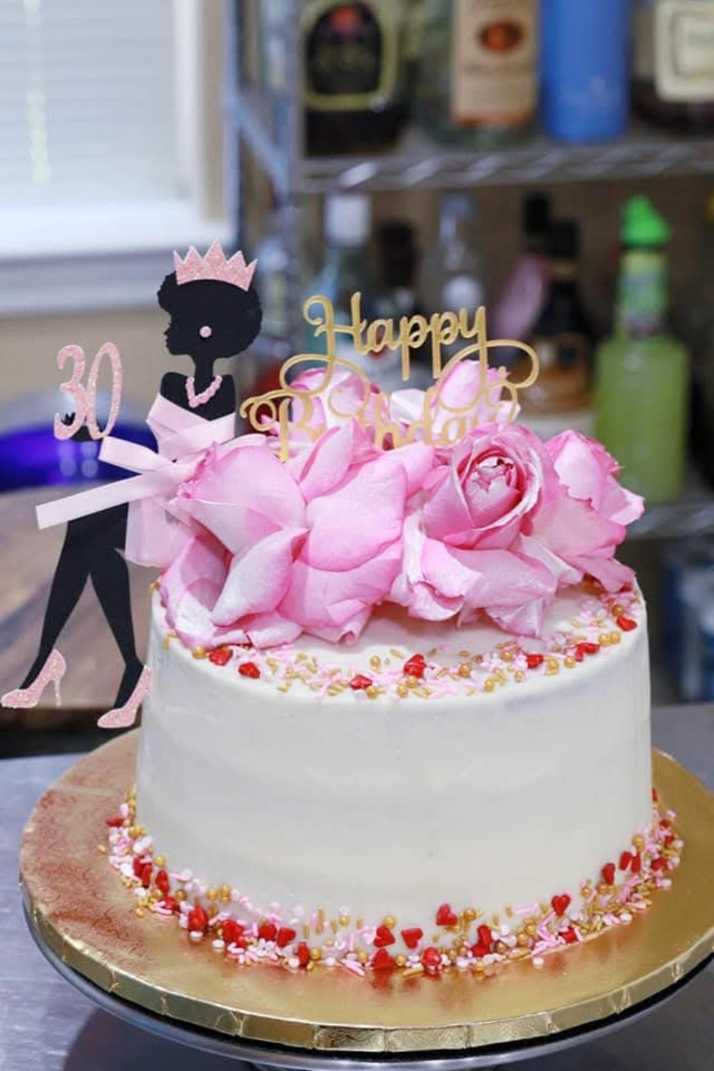 Pink roses birthday cake by Kakey Mae