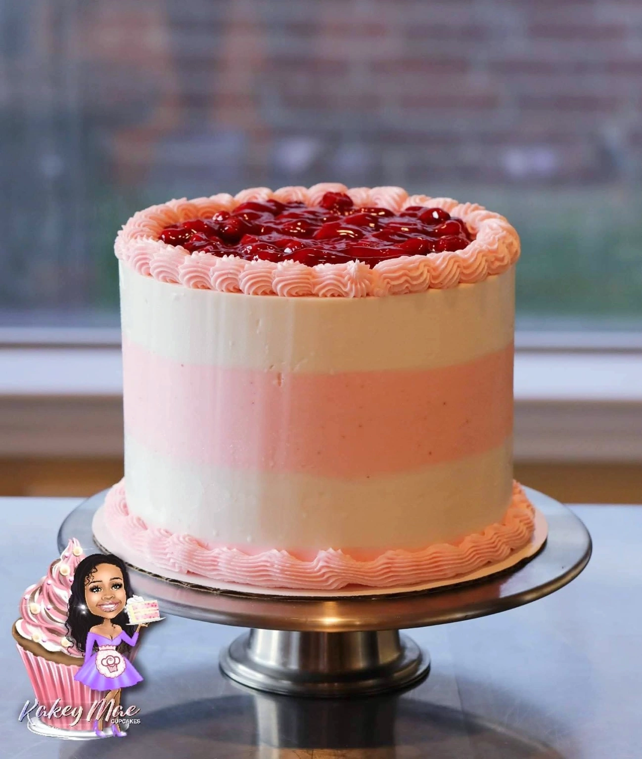 Pink berry-topped cake by Kakey Mae